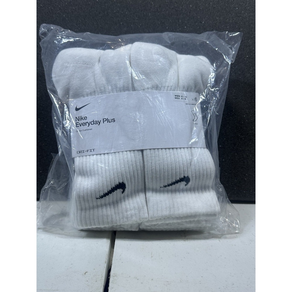Unisex nike dri fit everyday plus crew socks White (M6-8)(W6-10)